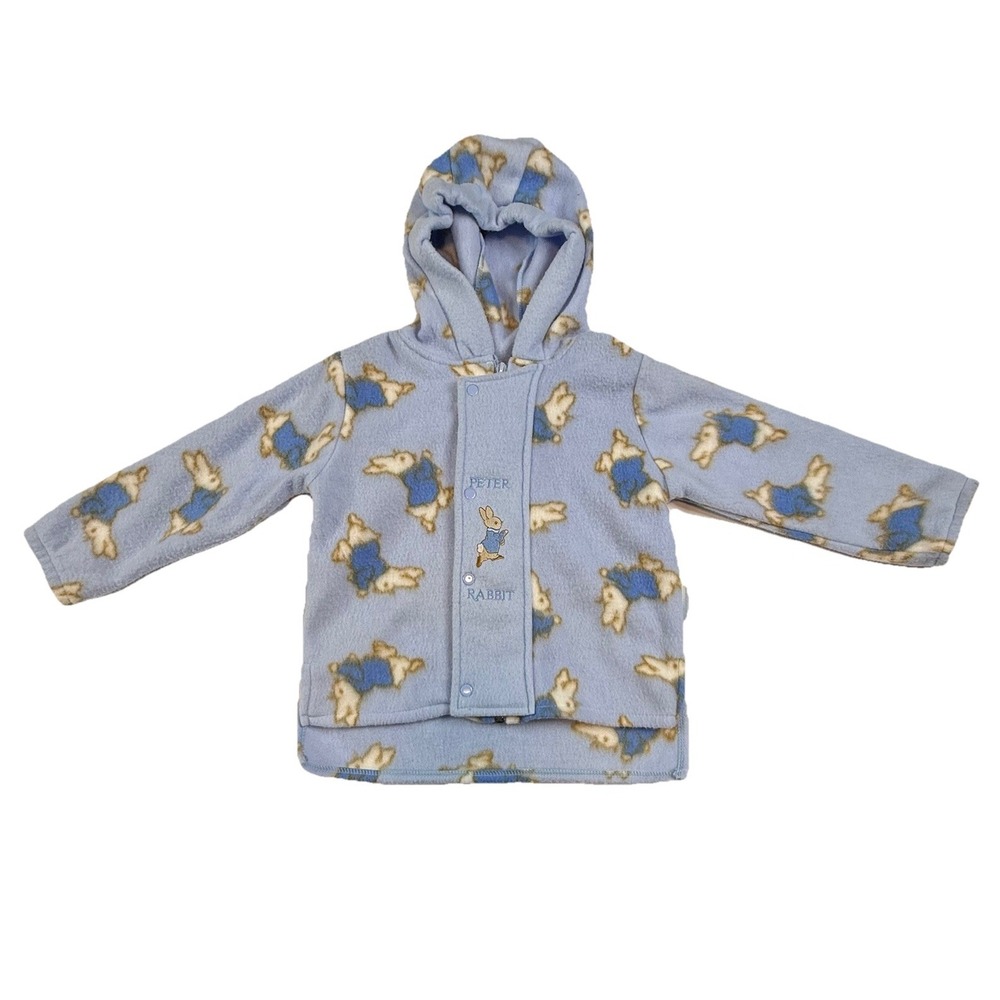 VTG Beatrix Potter Original By Quiltex Peter Rabbit Kids Fleece Jacket 24 Months